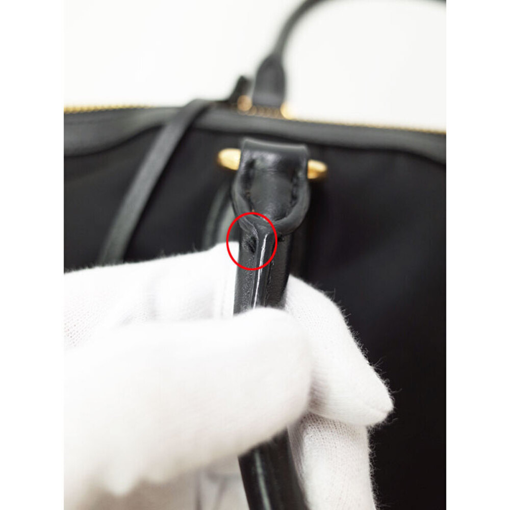 Prada Bag Tote Black Tessuto Leather Saffiano Crossbody - Picture 7 of 9